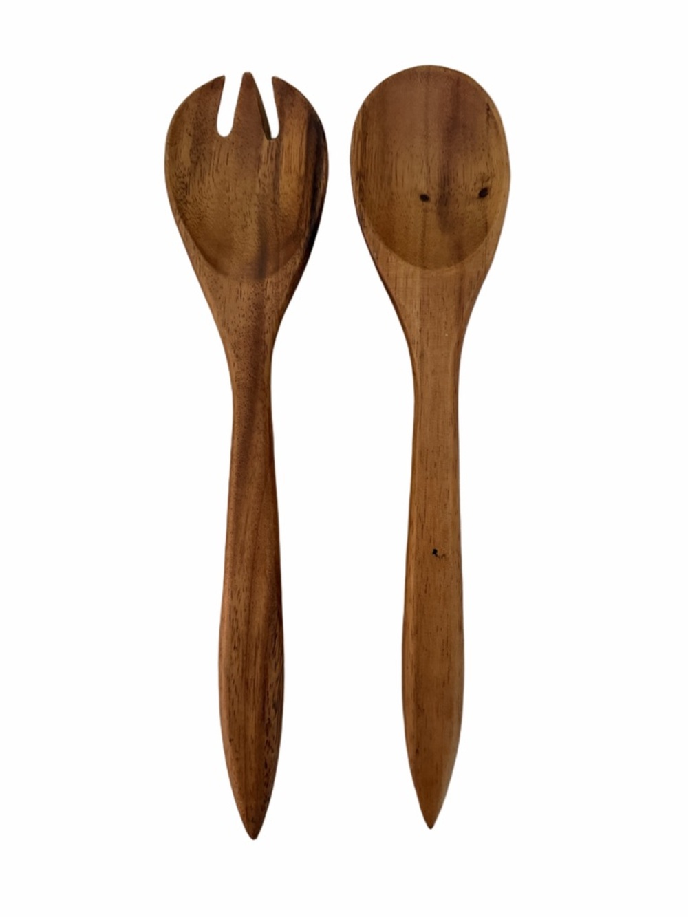 Wooden Salad Servers Set – Natural Wood Serving Spoon & Fork